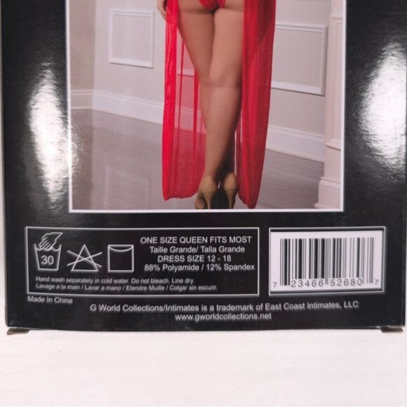 NWB G WORLD Intimates 1pc Zipper Crotch Teddy Gown Red D2098PQ QUEEN SIZE - Picture 7 of 7